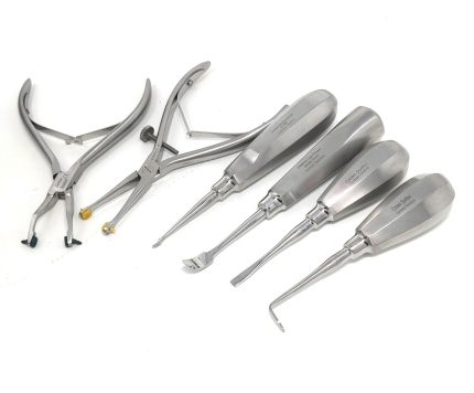 Dental Crown Remover Forceps Splitter Elevators 6Pcs Kit